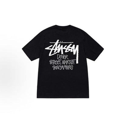 Stussy DSM Urban Limited Edition Collection - Singapore - Letter Print Round-neck Short-Sleeved American Retro T-Shirt - The same style for both men and women