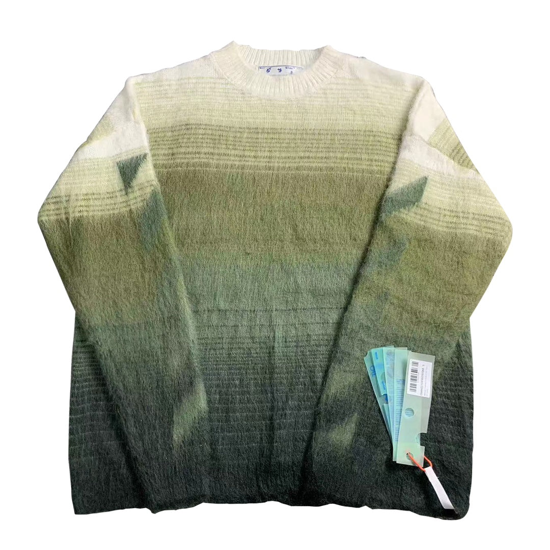 Off-White gradient arrow mohair hoodie beige/orange