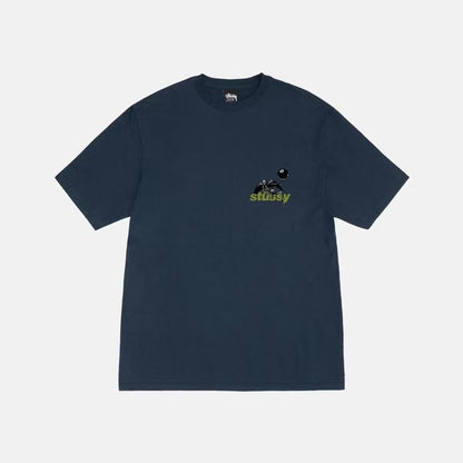 STUSSY SKELETON ANGEL TEE NAVY