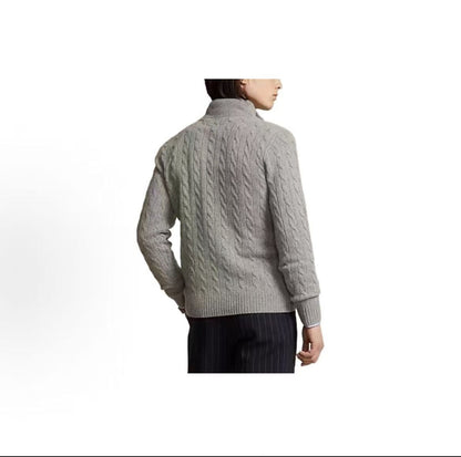 Ralph Lauren FW23 Solid Color Buttoned Half-Zip Long-Sleeved Sweater - Standard Fit Men's Style