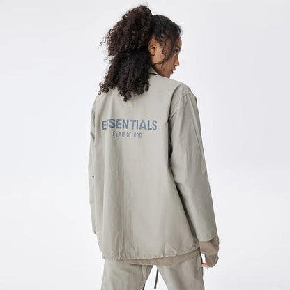 FOG FEAR OF GOD 21 multi-line lapel jacket ESSENTIALS retro coach jacket