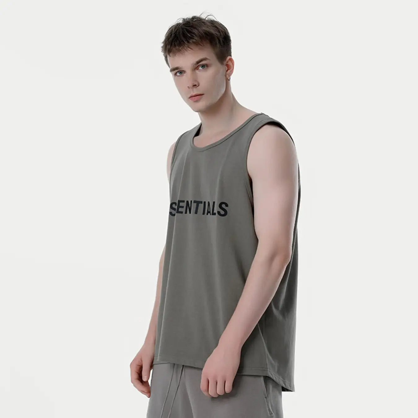 FOG FEAR OF GOD vest ESSENTIALS casual loose bottoming shirt charcoal gray