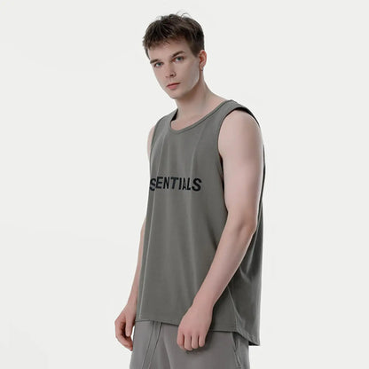FOG FEAR OF GOD vest ESSENTIALS casual loose bottoming shirt charcoal gray