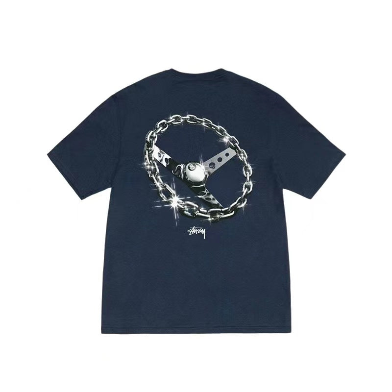 STUSSY STEERING WHEEL TEE NAVY