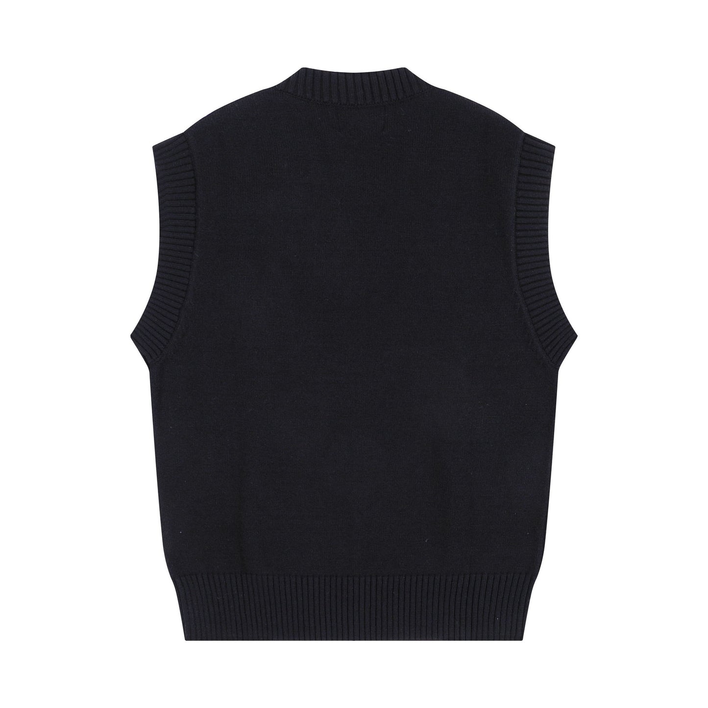 AMI Big Logo Sleeveless Sweater Black