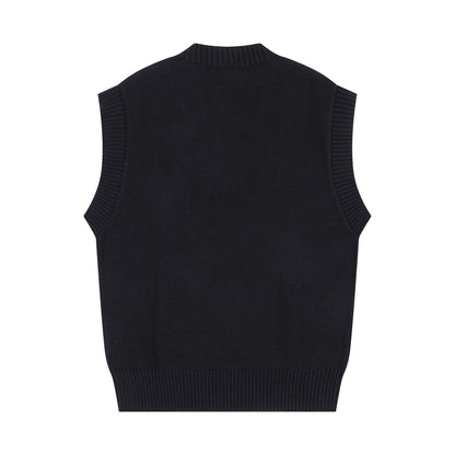 AMI Big Logo Sleeveless Sweater Black