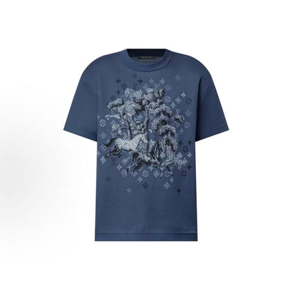 LOUIS VUITTON SS26 Spring/Summer Collection Lunar Year Limited Edition Short Sleeve Plaid Round Neck T-Shirt for Men