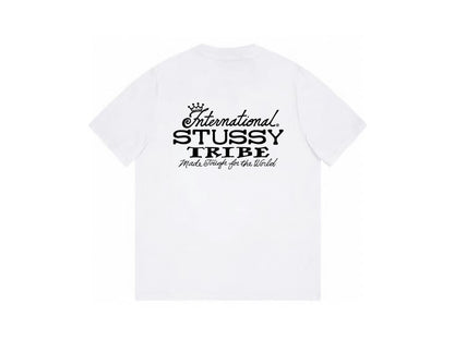 STUSSY TRIBE LETTERS PRINT TEE WHITE