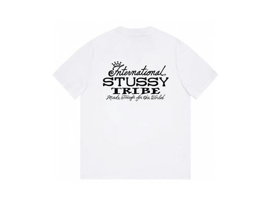 STUSSY TRIBE LETTERS PRINT TEE WHITE
