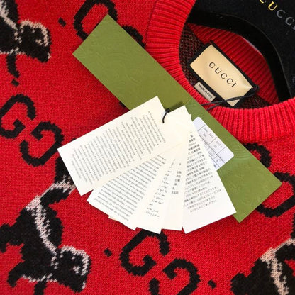 GUCCI GG AND SKUNK WOOL KNIT SWEATER – GCK012