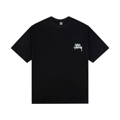 STUSSY 8 BALL ANGEL PRINT TEE BLACK