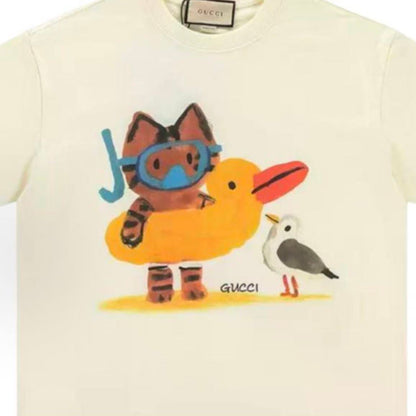 GUCCI Gucci Summer Cute Summer Short-Sleeved Round-Neck T-Shirt - Unisex style