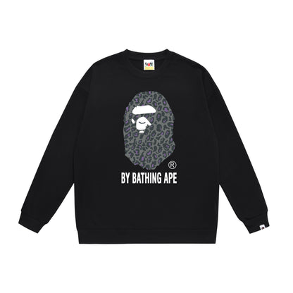 A Bathing Ape Camouflage Logo Print Hoodie Black
