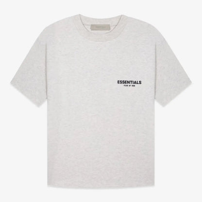 FOG FEAR OF GOD 22 multi-stitched back double row flocking ESSENTIALS letter T-shirt light oatmeal