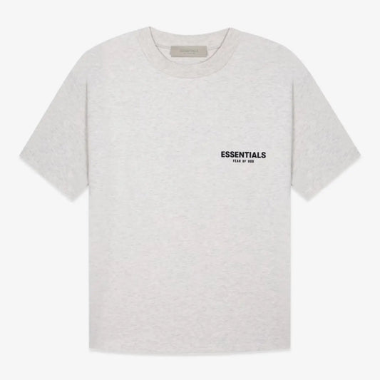 FOG FEAR OF GOD 22 multi-stitched back double row flocking ESSENTIALS letter T-shirt light oatmeal