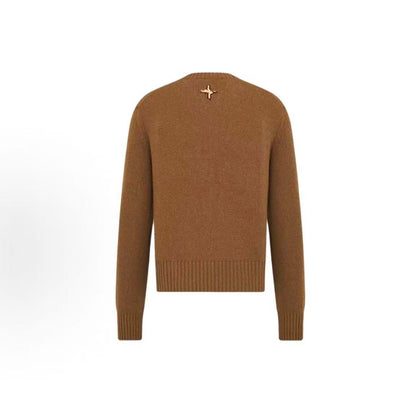 DIOR DIOR AND LEWIS HAMILTON Limited Collection Logo Letter Embroidery Round-neck Long-sleeved Sweater for Men Brown