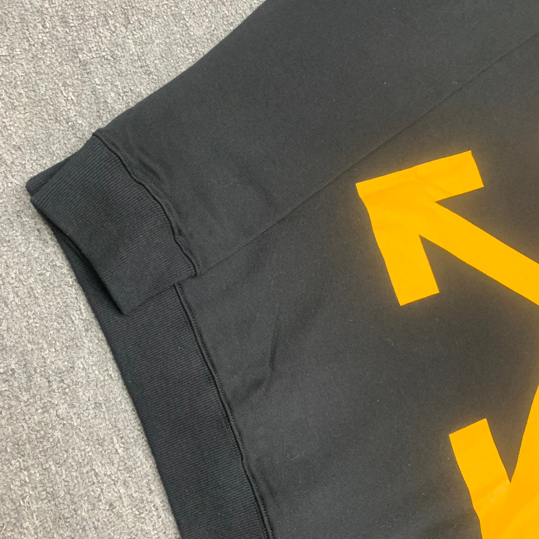 Off-White arrow logo print hooded sweater yellow