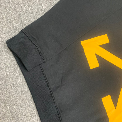Off-White arrow logo print hooded sweater yellow
