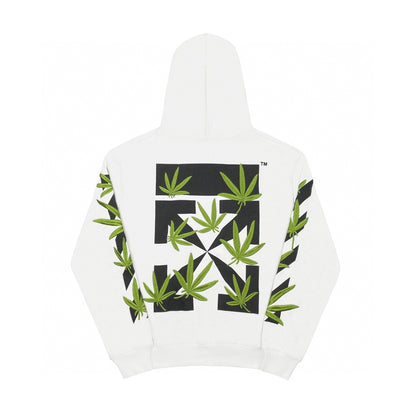 Off-White bamboo arrow print hooded sweater white