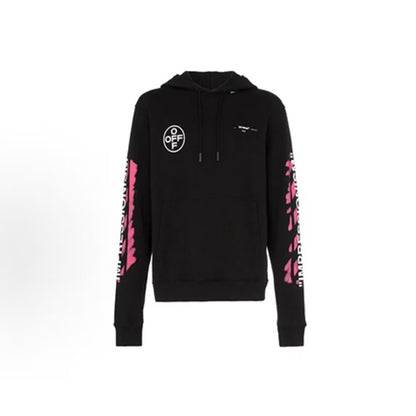 OFF-WHITE SS19 Printed Logo Hoodie for Men in Black