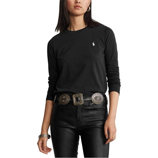 Ralph Lauren Chest Long Sleeve Tee Black