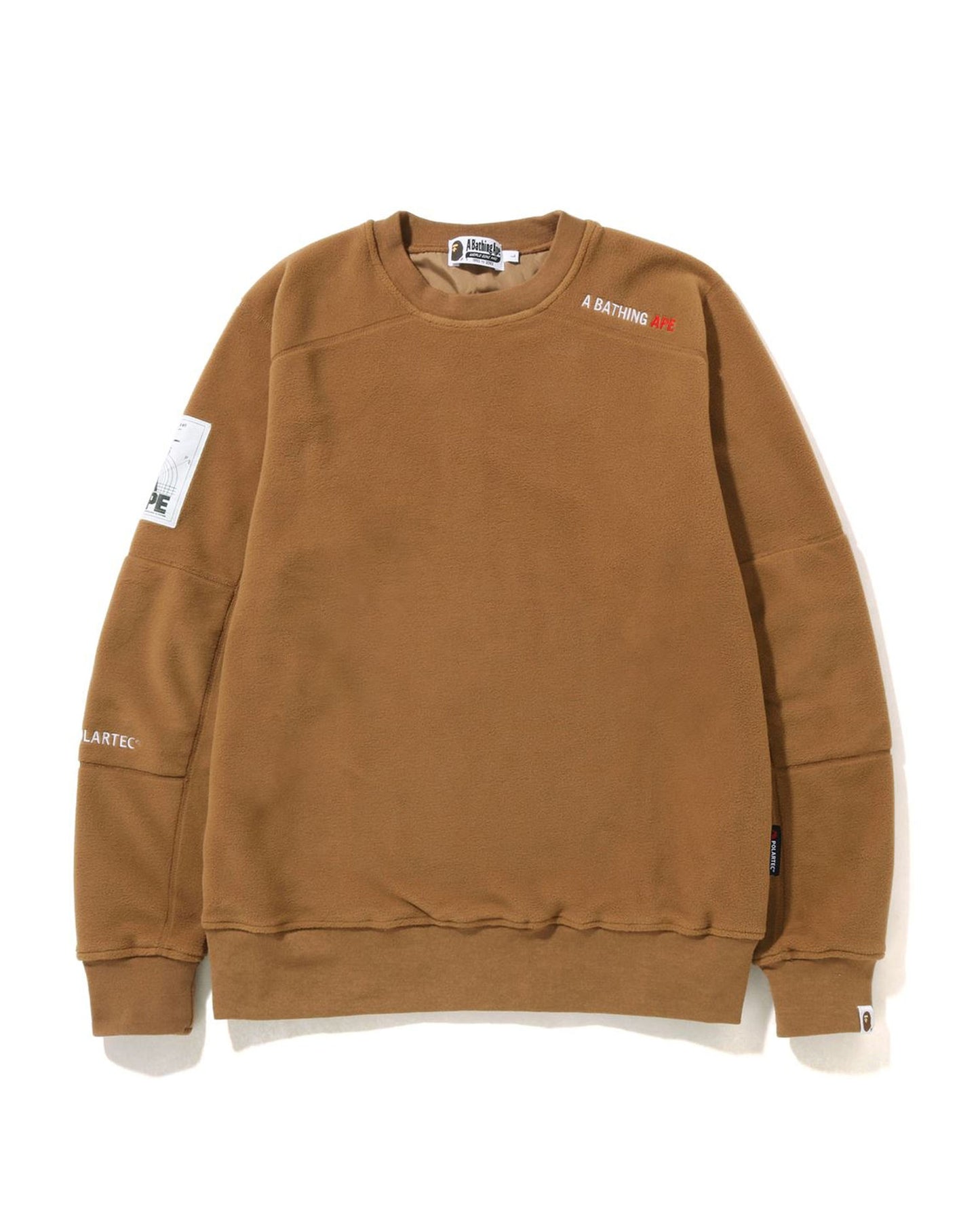 A Bathing Ape X Polartec Wide Fit Crewneck In Camel