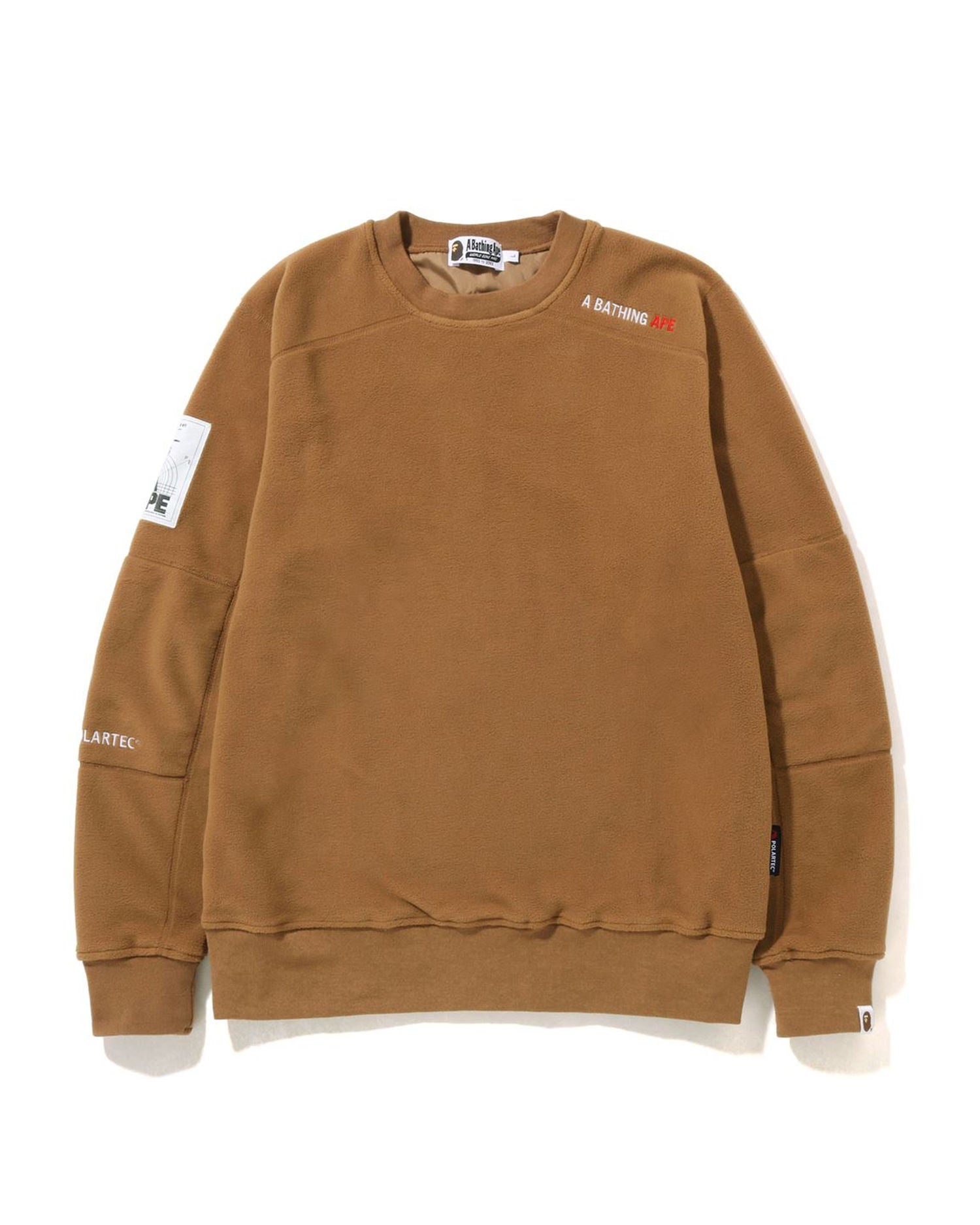 A Bathing Ape X Polartec Wide Fit Crewneck In Camel