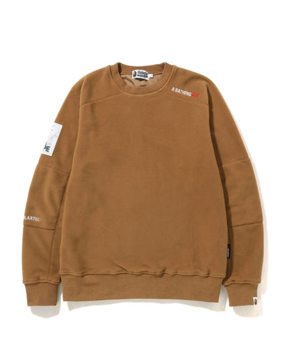 A Bathing Ape X Polartec Wide Fit Crewneck In Camel