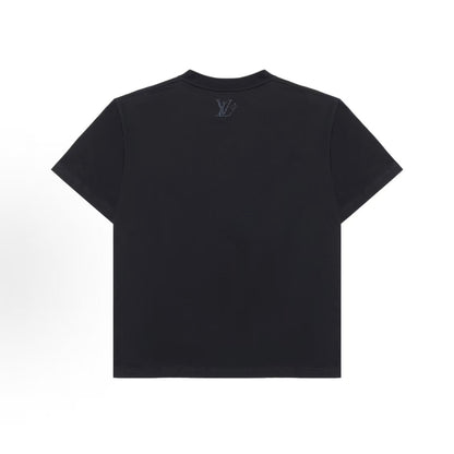 LOUIS VUITTON SS25 Spring Men's Collection Logo Letter Round-neck Short-sleeved T-shirt for Men - Black