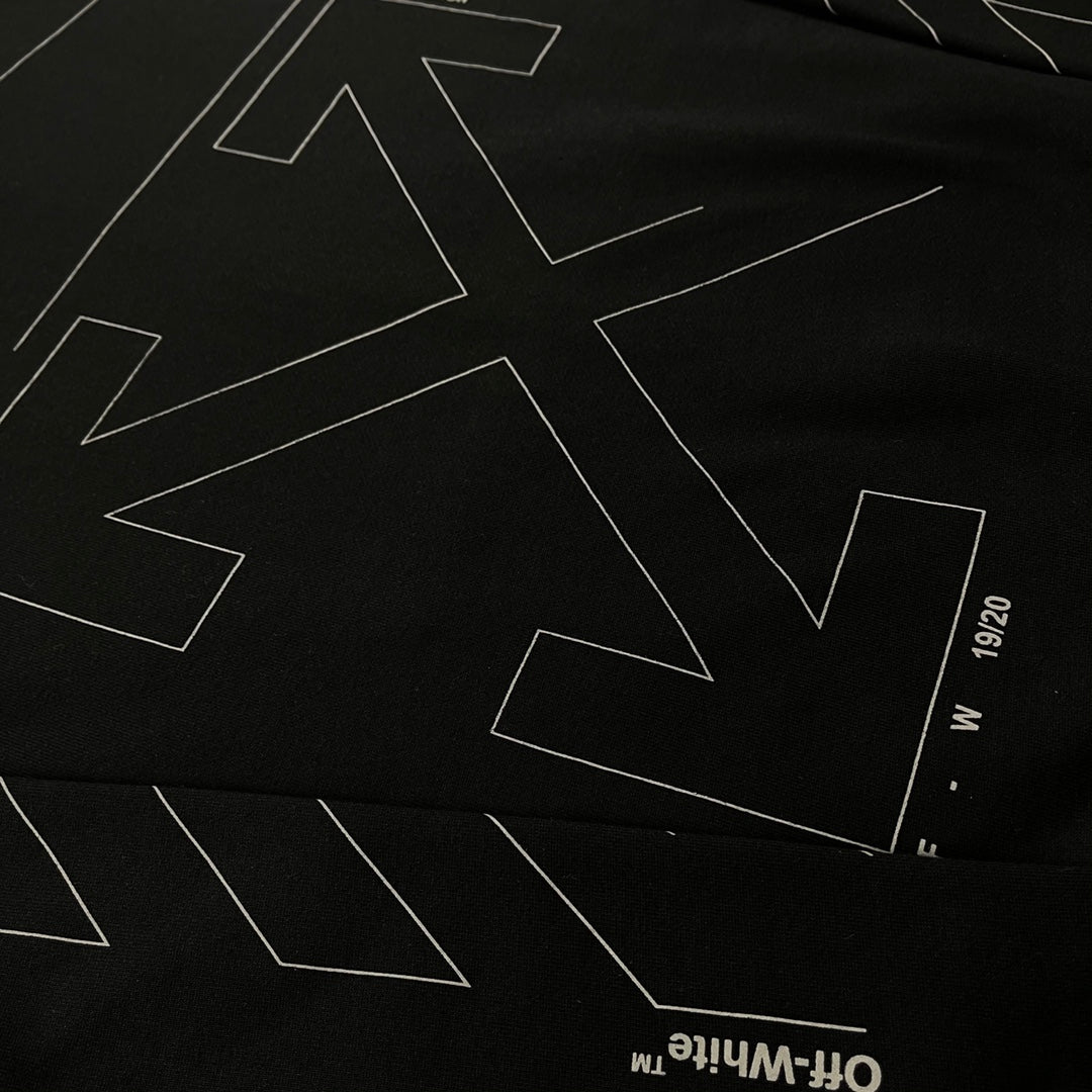 Off-White broken arrow print hooded sweater black