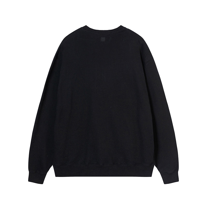 AMI Classic Logo Crewneck Hoodie Black