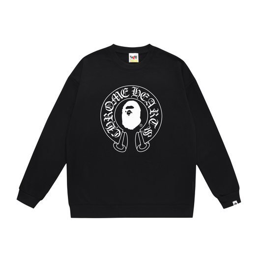 A Bathing Ape Horseshoe Print Hoodie Black