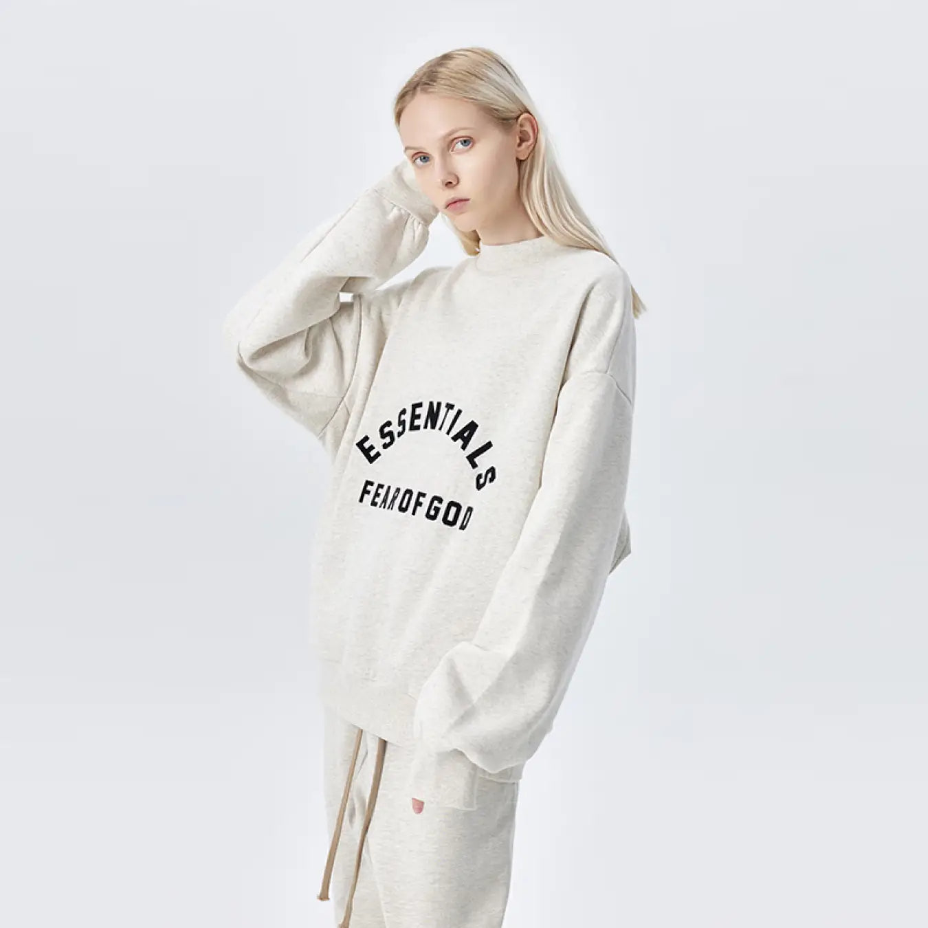 FOG FEAR OF GOD 23 double line semi-arc round neck sweatshirt ESSENTIALS casual top