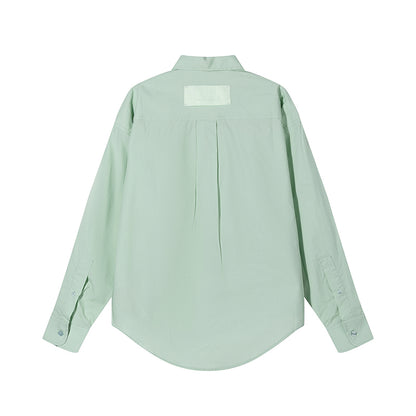 AMI Long Sleeve Solid Color Shirt Light Green