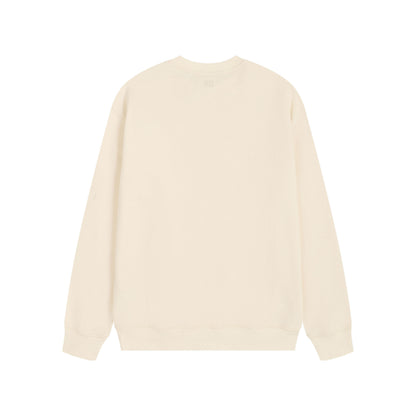 AMI Solid Color Crew Neck Hoodie Cream