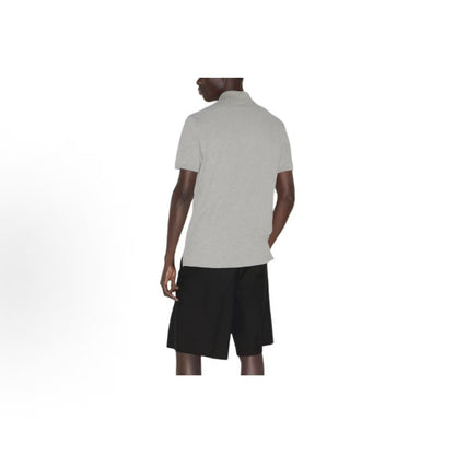 GUCCI Polo shirt with contrasting colors and a fitted design, featuring a polo collar and short sleeves, for men. In gray color.