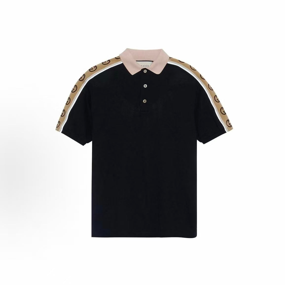 GUCCI Gucci Interlocking Double G Stripes Short-Sleeved Polo Shirt - Men's - Black