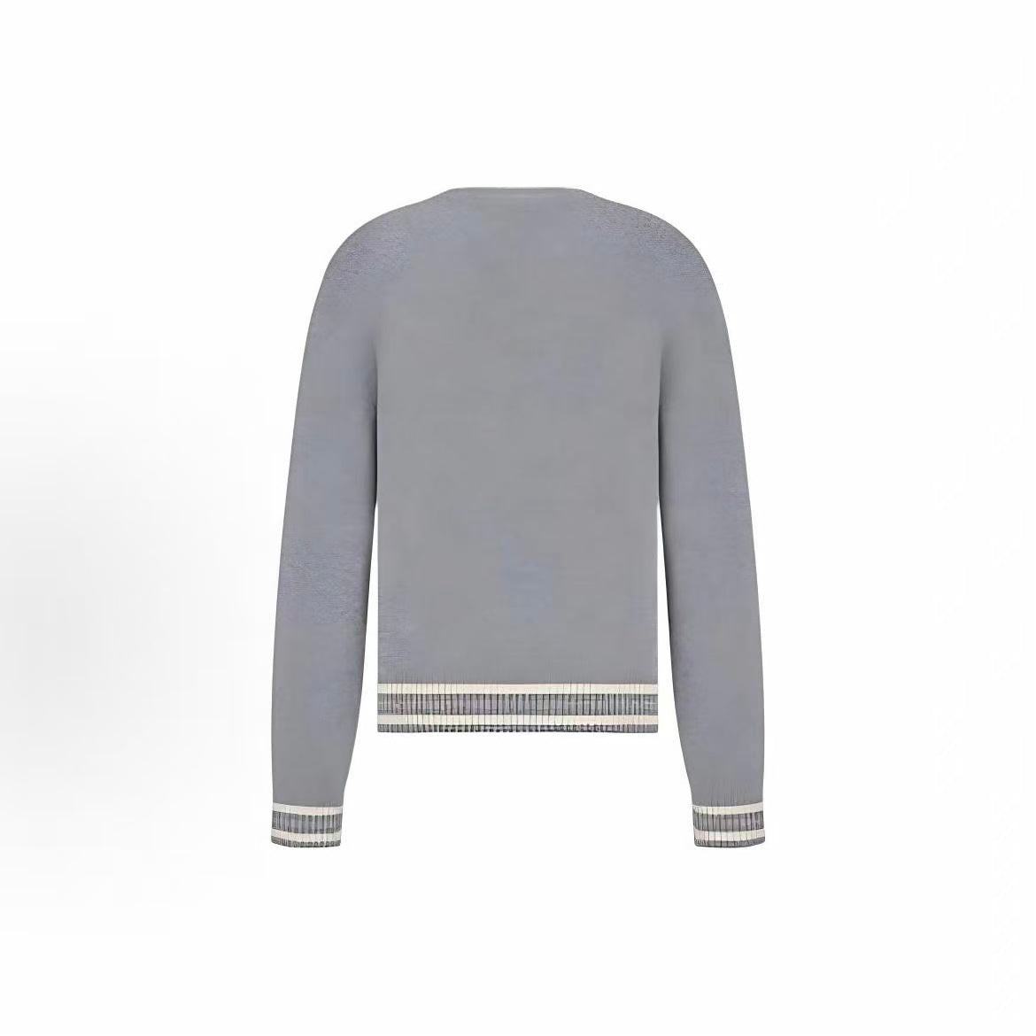 DIOR DIOR BY ERL SS23 Letter Logo Printed Round-neck Pullover Long-sleeved Knit Shirt for Men in Gray