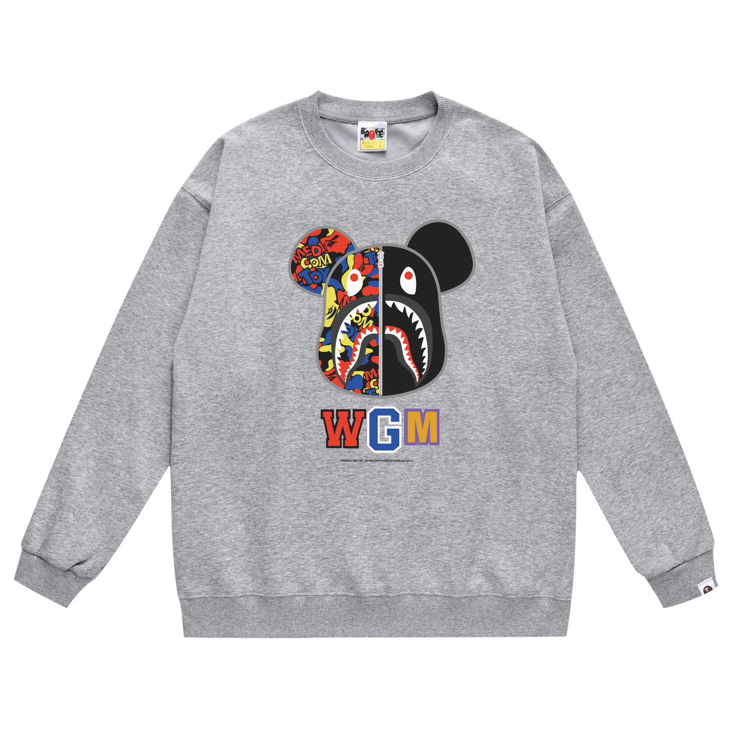 A Bathing Ape Bear Print Hoodie Grey