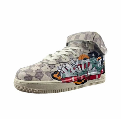 Louis Vuitton Nike Air Force 1 Mid By Virgil Abloh Graffiti unisex