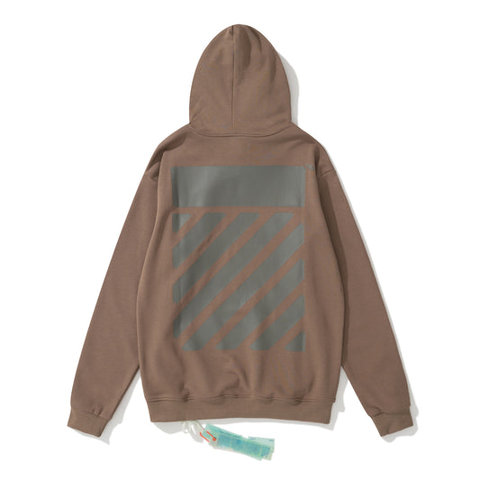 Off-White 870 adhesive tape print hooded sweater camel