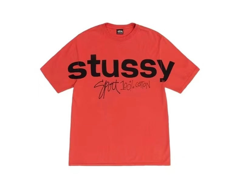 STUSSY HOLLOW LOGO TEE RED