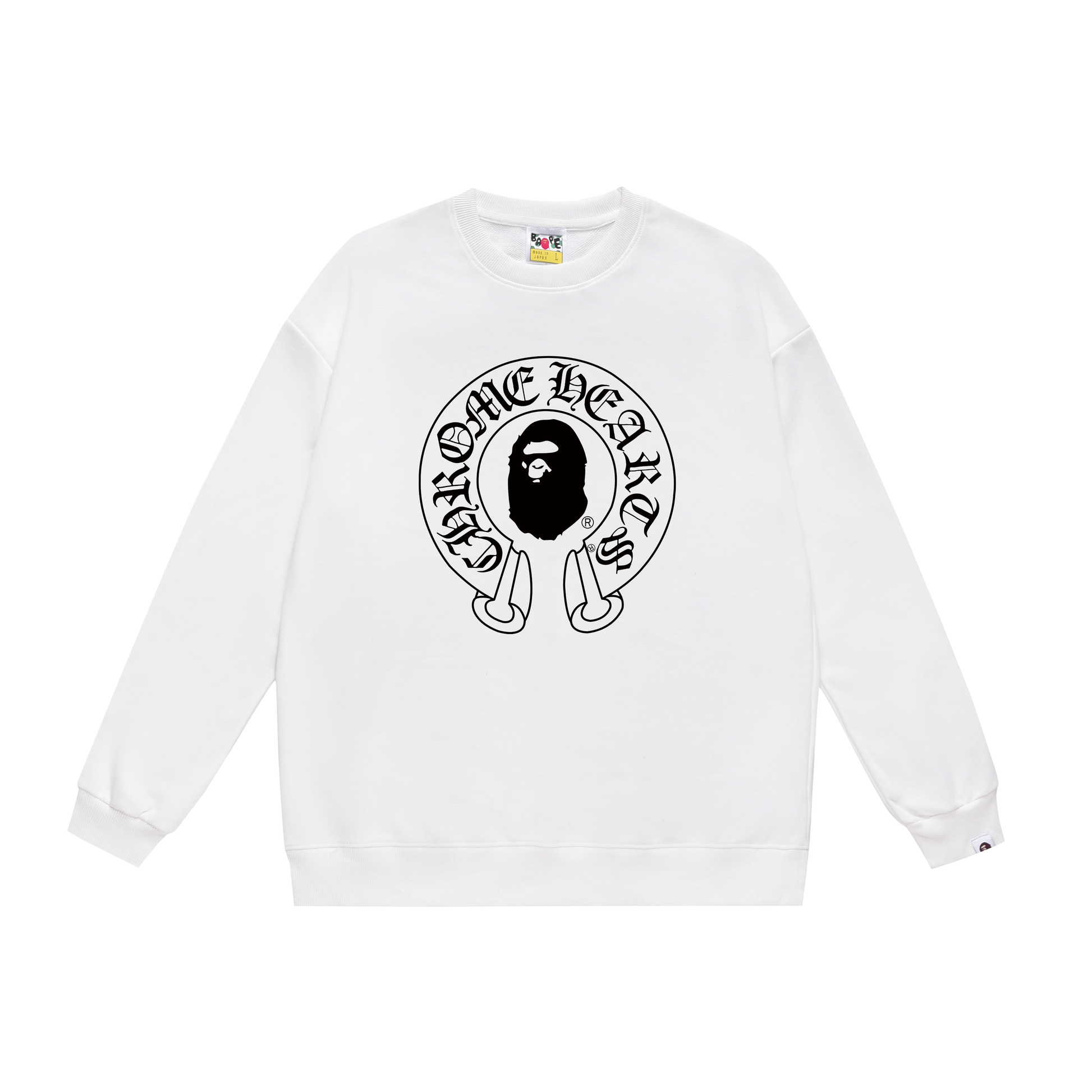 A Bathing Ape Horseshoe Print Hoodie White
