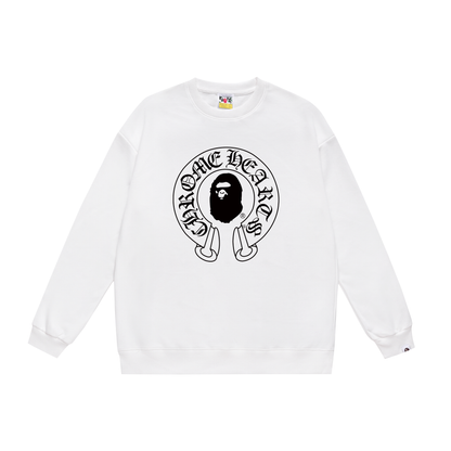 A Bathing Ape Horseshoe Print Hoodie White