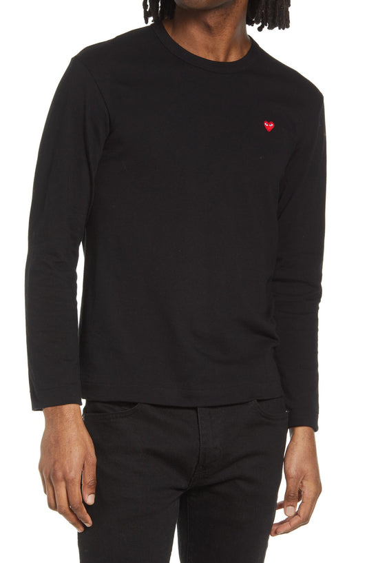 Small Heart Long Sleeve Cotton T-Shirt