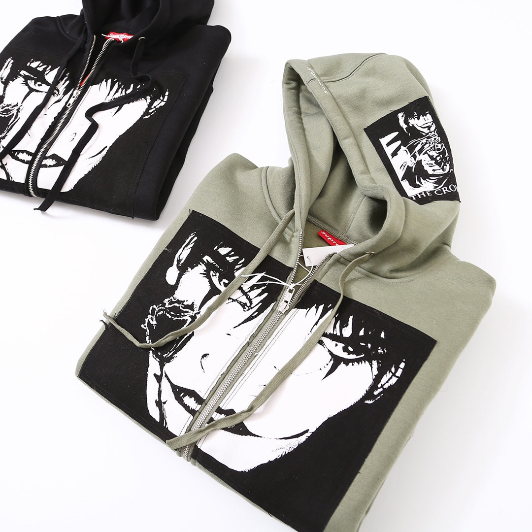 Supreme The Crow Zip Up Hooded Sweatshirt