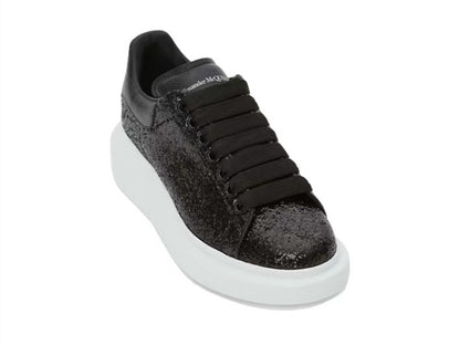 Alexander Mcqueen Women's Glitter Oversized Sneaker in Black