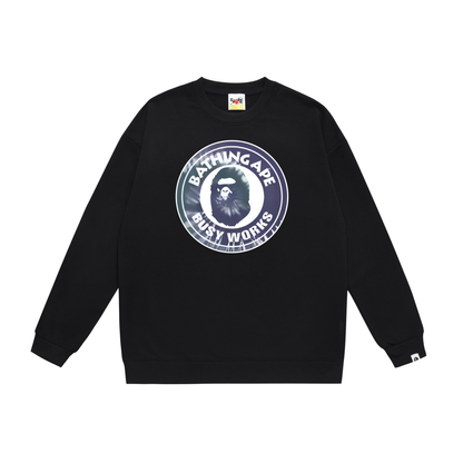 A Bathing Ape Busy Works Print Hoodie Black