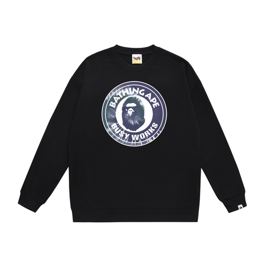 A Bathing Ape Busy Works Print Hoodie Black