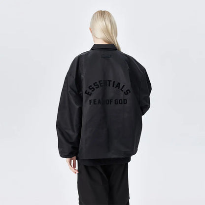 FOG FEAR OF GOD 23 double line semi-arc coach jacket ESSENTIALS retro jacket